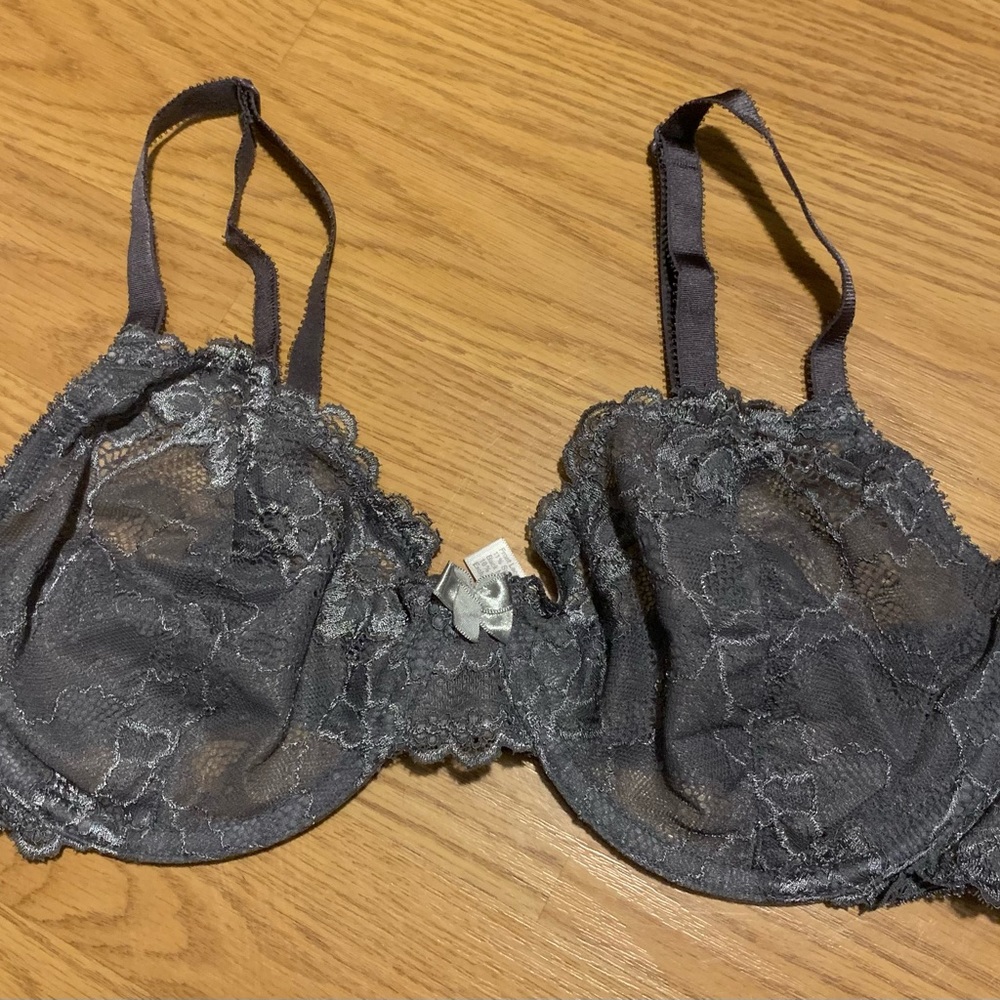 Grey lace bra
